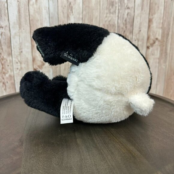 FAQ Schwarz Save the Earth Sitting Panda Bear Animal Plush Toy Black White - Picture 5 of 10